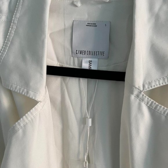 NWT/Minor Defect C/MEO Collective Affectation Trench Coat White Size Small - Picture 2 of 5